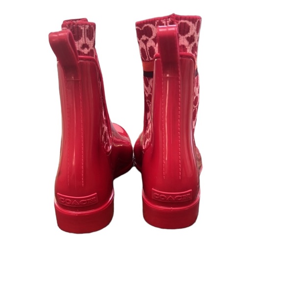 Coach Rivington Rain Bootie in Candy Apple Red – Sz 8 - Picture 7 of 11